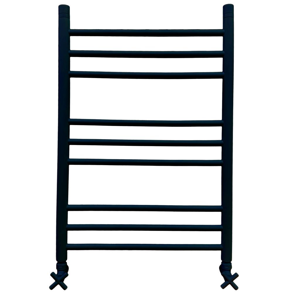 Полотенцесушитель водяной Ника CLASSIC ЛП Г2 800x500 RAL9005 черный матовый с вентилями (комплект люкс)
