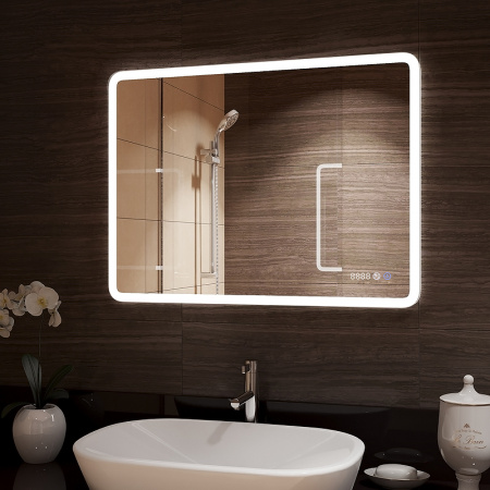Зеркало Континент Demure luxe 900x700 с подсветкой, подогревом и часами