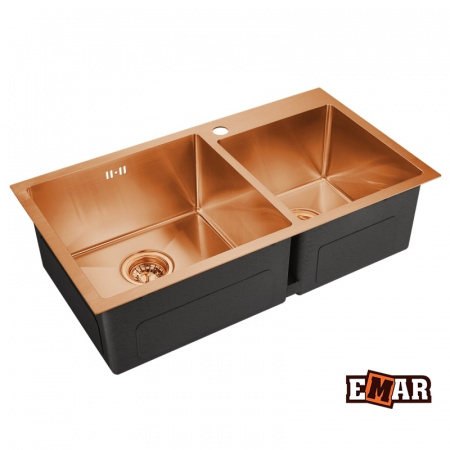 Кухонная мойка нержавеющей стали EMAR EMB-210 PVD Nano Coppery