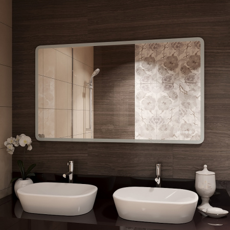 Зеркало Континент Demure luxe 1200x700 с подсветкой, подогревом и часами