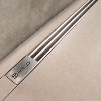 Желоб BERGES водосток SUPER Slim 600, хром глянец, S-сифон D50/105 H50 вертикальный