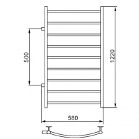Полотенцесушитель водяной Ника ARC ЛД 1200x500 бок. подкл. 50 см