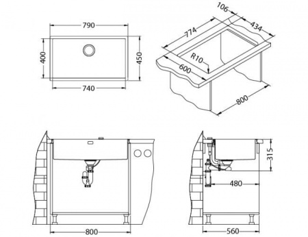 Кухонная мойка Alveus QUADRIX 60