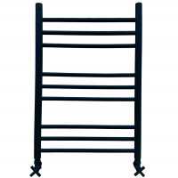 Полотенцесушитель водяной Ника CLASSIC ЛП Г2 800x500 RAL9005 черный матовый с вентилями (комплект люкс)